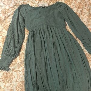Size medium; sage green long sleeve dress; Baltic Born